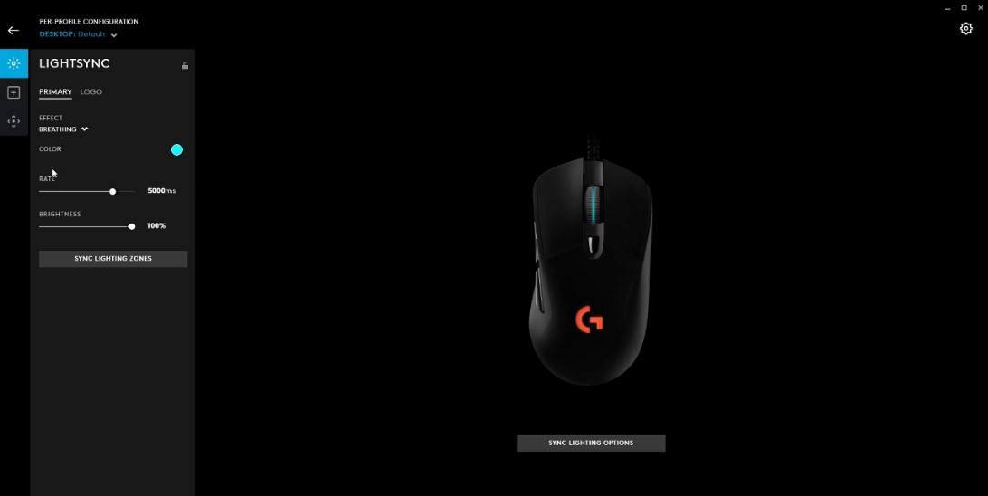 Logitech G403 color settings