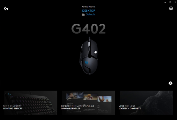 Logitech G402 mouse with G hub software