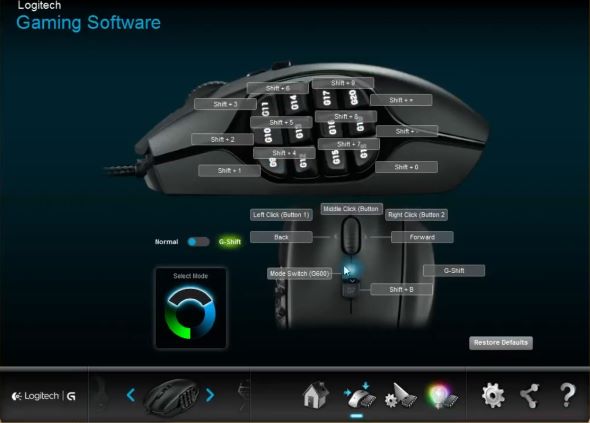 Logitech G600 program buttons