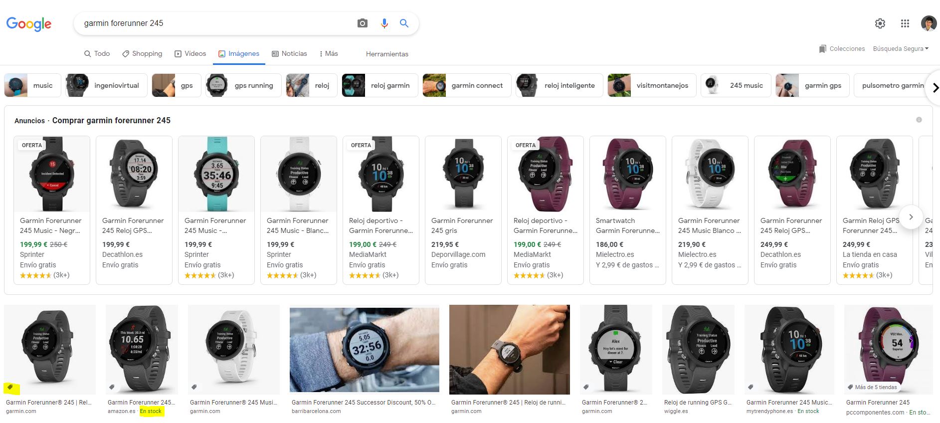 google shopping on google images